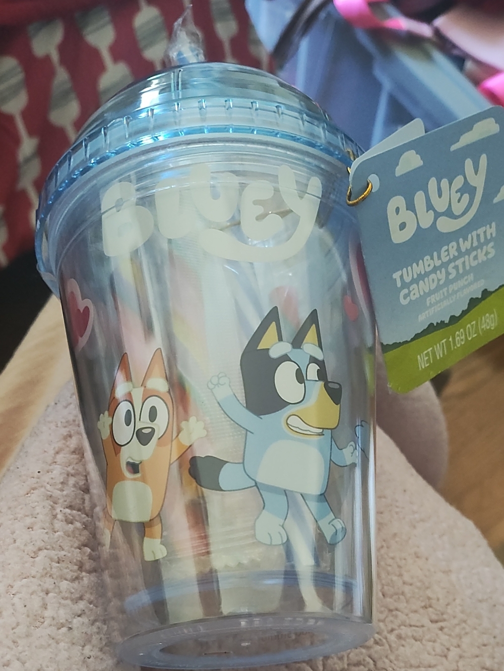 Bluey Tumbler with Lid and Straw -IncludesCandy Stic